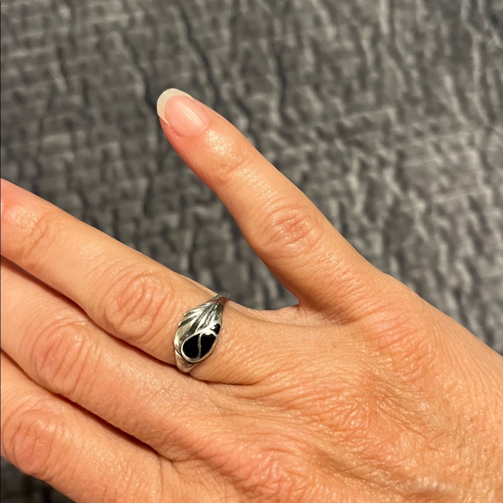 Silver and Black  Ring